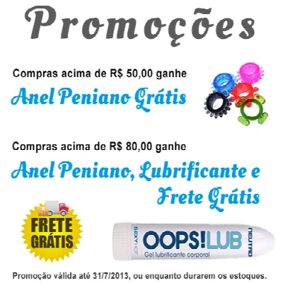 GANHE ANEL PENIANO + LUBRIFICANTES + FRETE GRÁTIS!