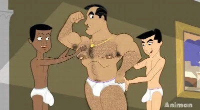 Em desenho animado, tio saradão libera tudo para novinhos mirrados