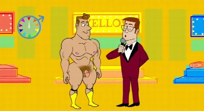 Cartoon Gay - Competição de fodas em programa ao vivo com machos