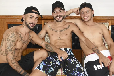 Lucca e os novatos Guilherme e Micael no terceiro do desafio dos três do mês