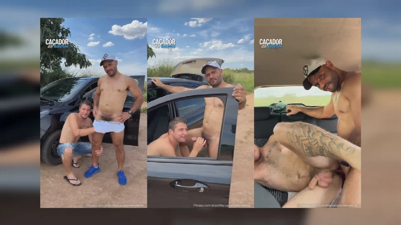 Hétero Gabriel sendo fodido pelo Uber Taradão dentro do carro