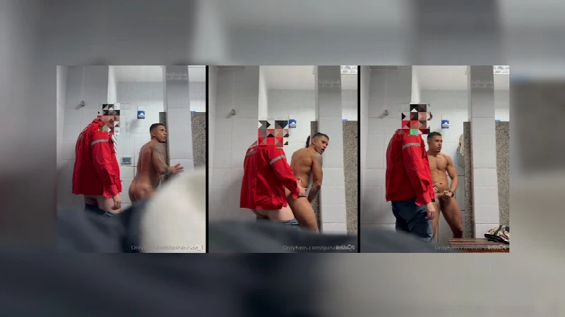 Putão brasileiro deu para bombeiro hetero no banheirão