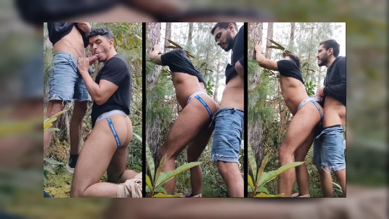 Dando o cu amador no matagal para puto