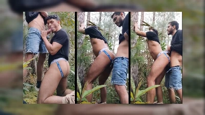Dando o cu amador no matagal para puto